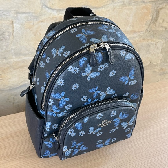 Coach butterfly court medium backpack blue+wallet set NWT authentic - Picture 4 of 16